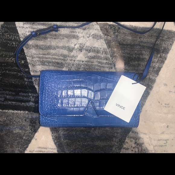 VINCE Croc Embossed Leather Crossbody Bag - Picture 4 of 5